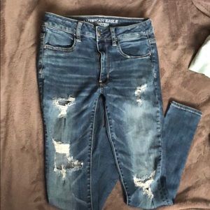 AE high rise super stretch holy skinny jeans